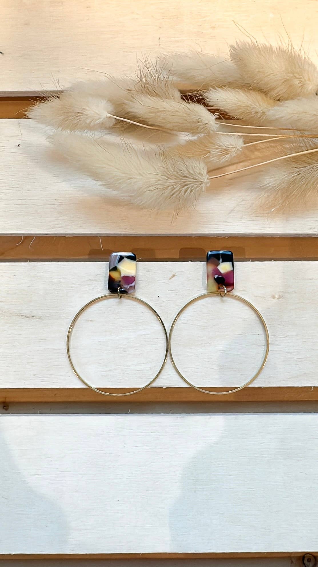 Clover & Coast Square Stud With Large Hoop