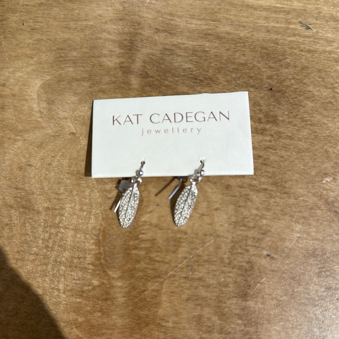 Kat Cadegan Sage Leaf Earrings Silver or Bronze