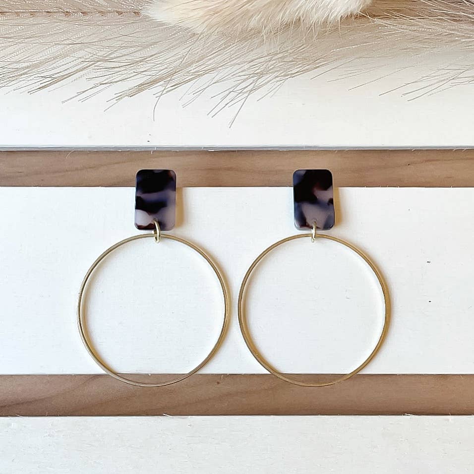 Clover & Coast Square Stud With Large Hoop