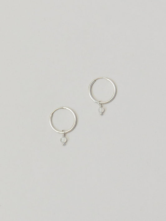 Loops Dewdrop Earrings Moon / Silver