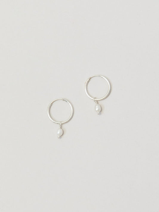 Loops Dewdrop Earrings Pearl - Silver