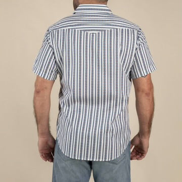 Sendero Serape Pearl Snap Short Sleeve - Navy