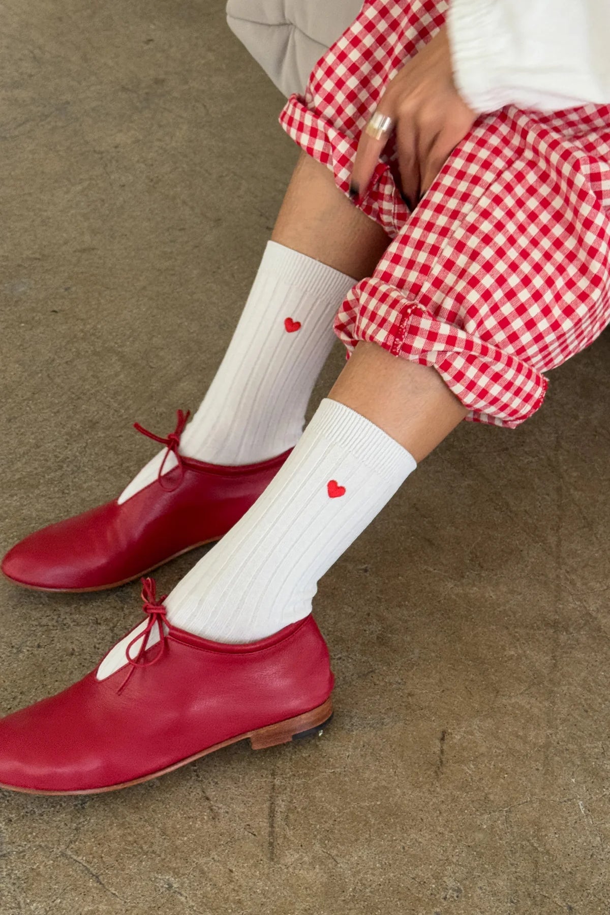 Le Bon Shoppe Her Sock - Embroidered Heart