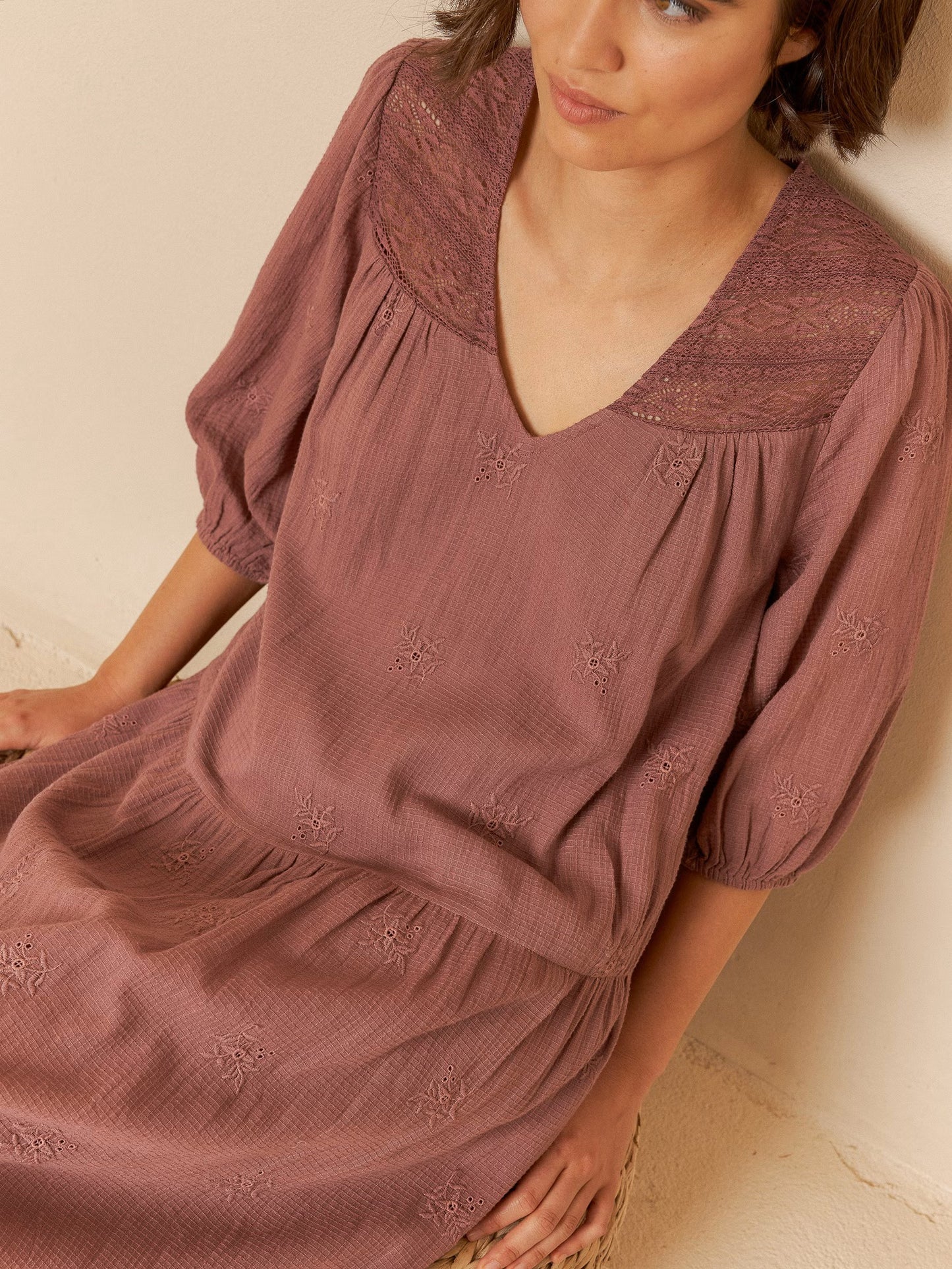 Indi + Cold Balloon Sleeve Dress