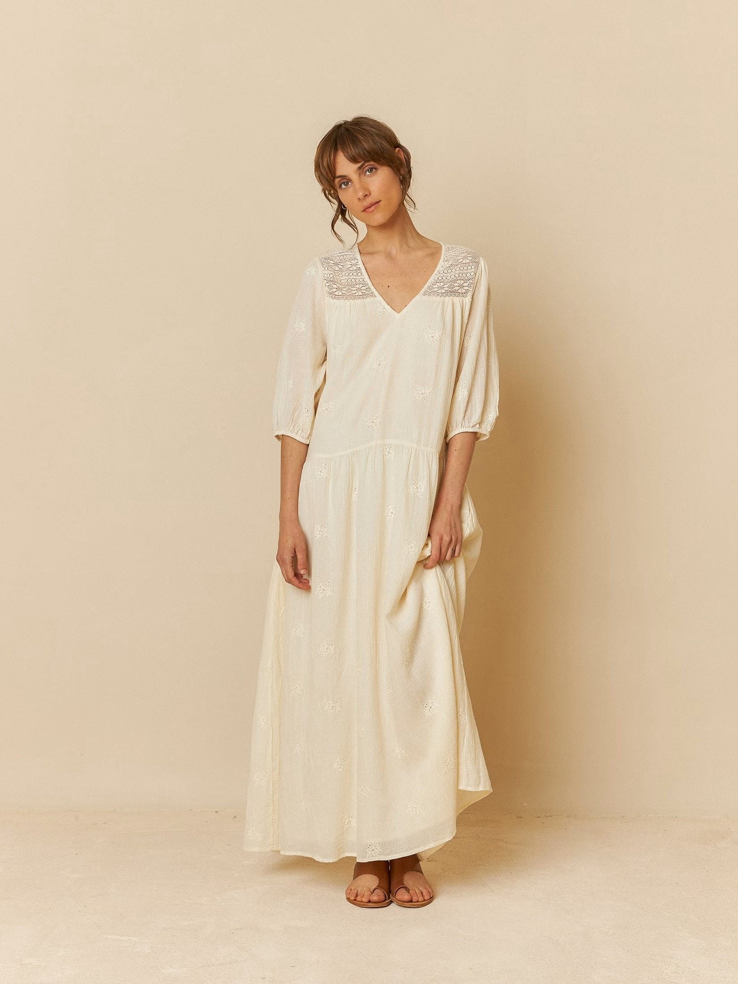 Indi + Cold Balloon Sleeve Dress