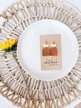 White Birch Arch Distressed Leather Earrings