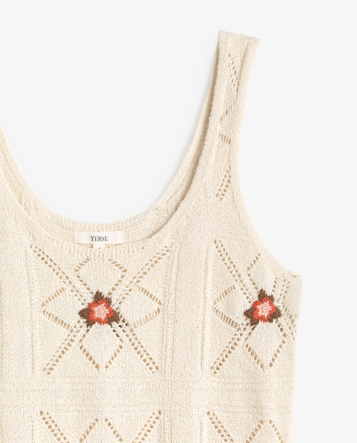 Yerse Crochet Tank Ecru