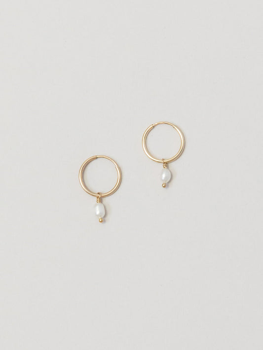 Loops Dewdrop Earrings Pearl / Gold