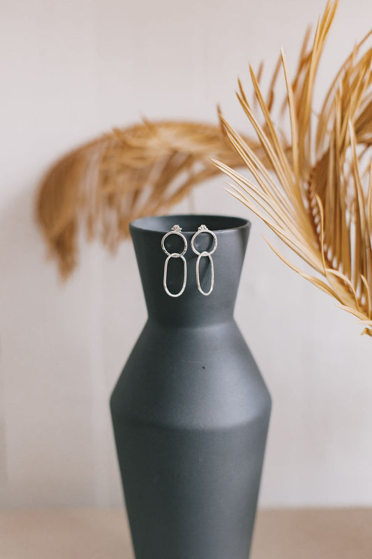 Loops Link Earrings Silver