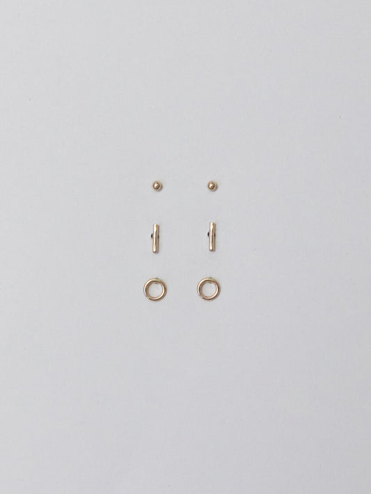 Loops Mini Stud Set / Gold