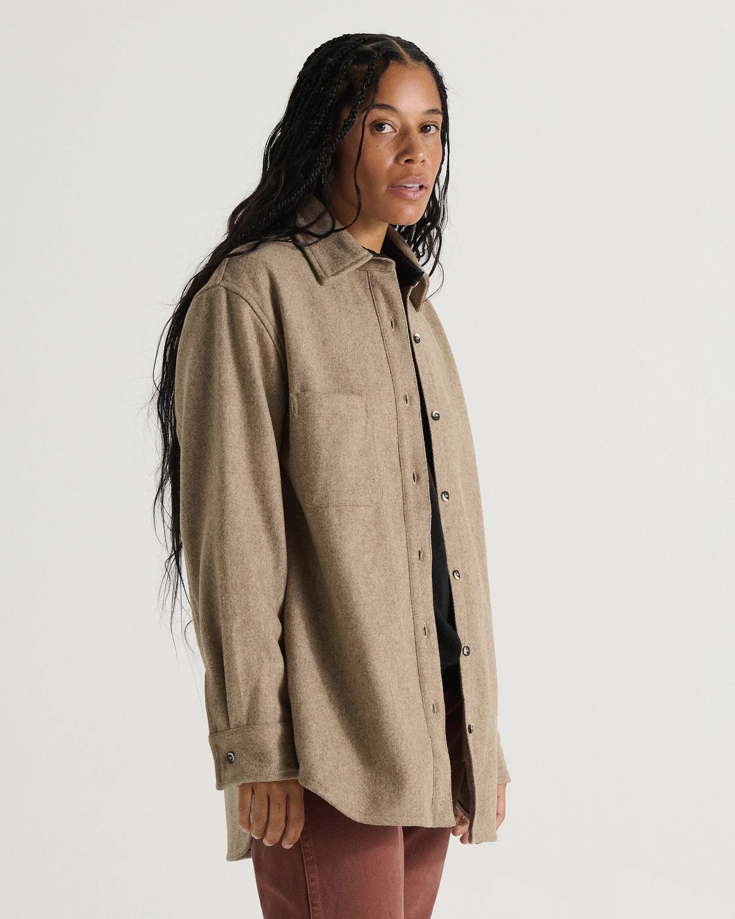 Anian Women's Relaxed Melton Wool in Prairie