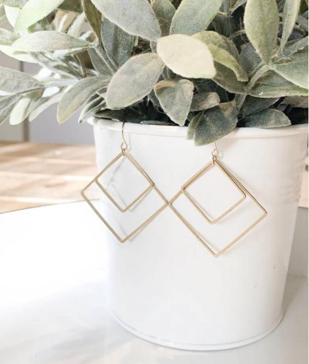 Clover & Coast Double Diamond Earring