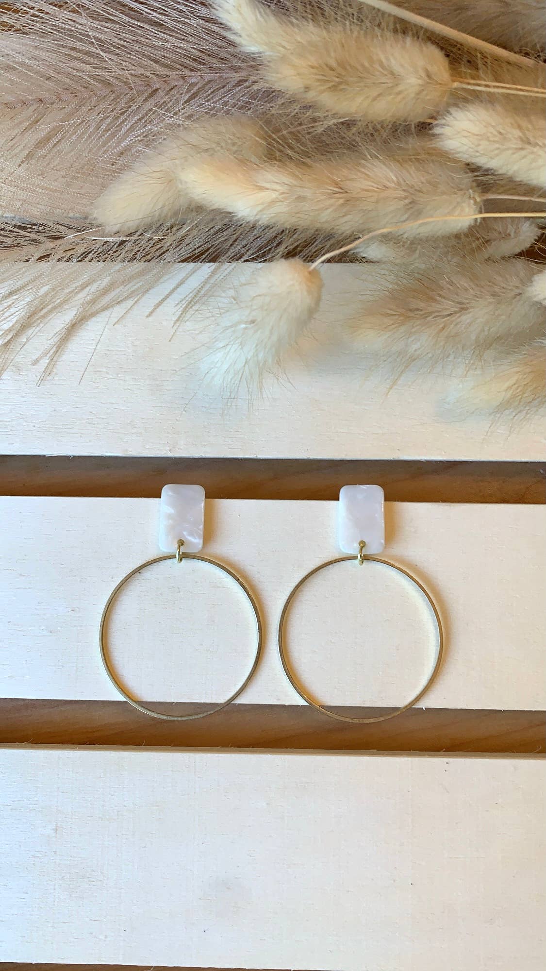 Clover & Coast Square Stud With Large Hoop