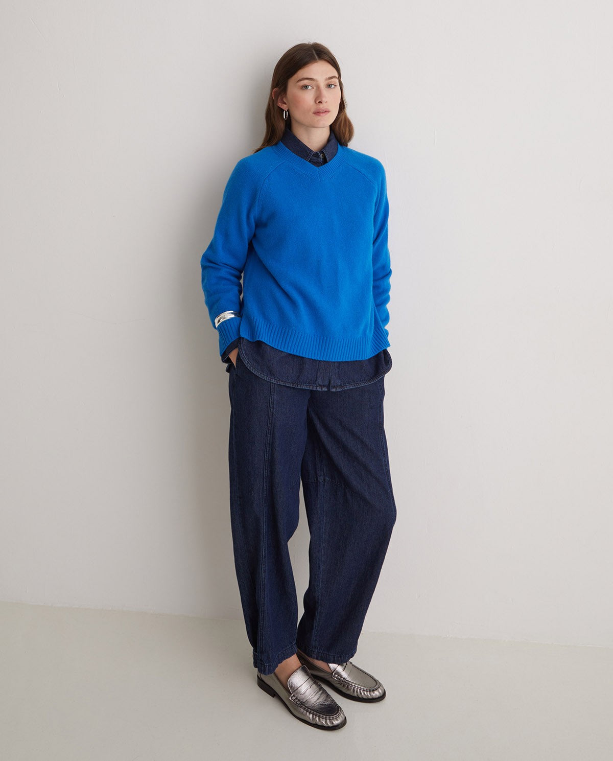 Yerse Balloon Denim Trouser Indigo