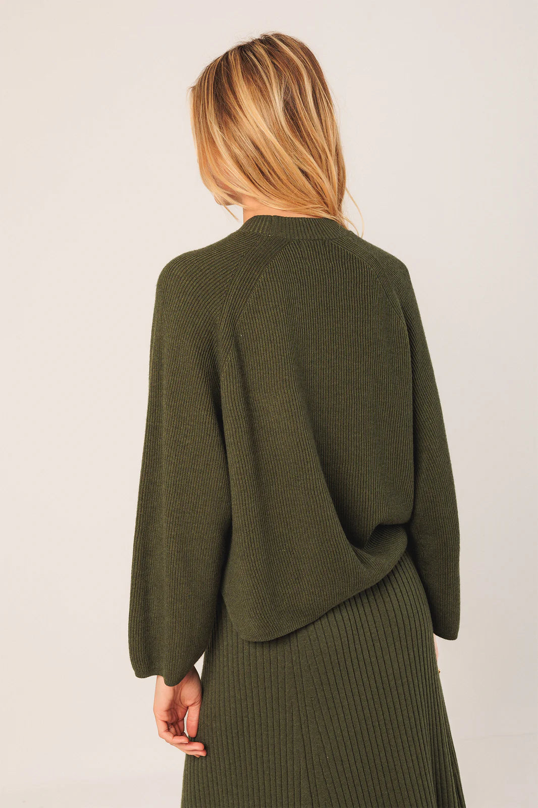 Indi + Cold Ribbed Sweater w/ Perkins Collar