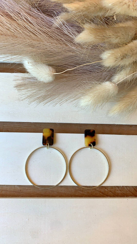 Clover & Coast Square Stud With Large Hoop