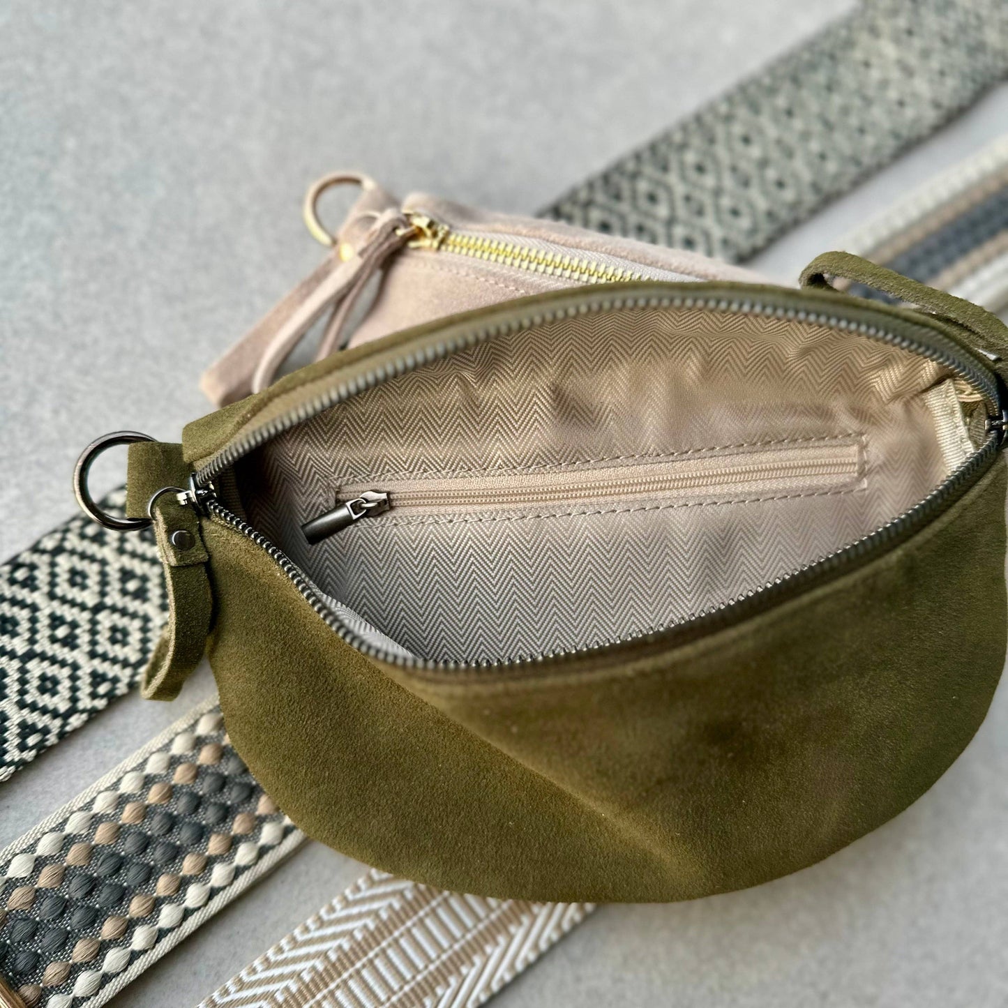 Justine Brooks Suede Crossbody Bag (2 Colours)