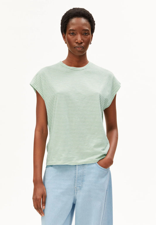 Armed Angels Slub Jersey Stripe T-Shirt Oatmilk-Foam
