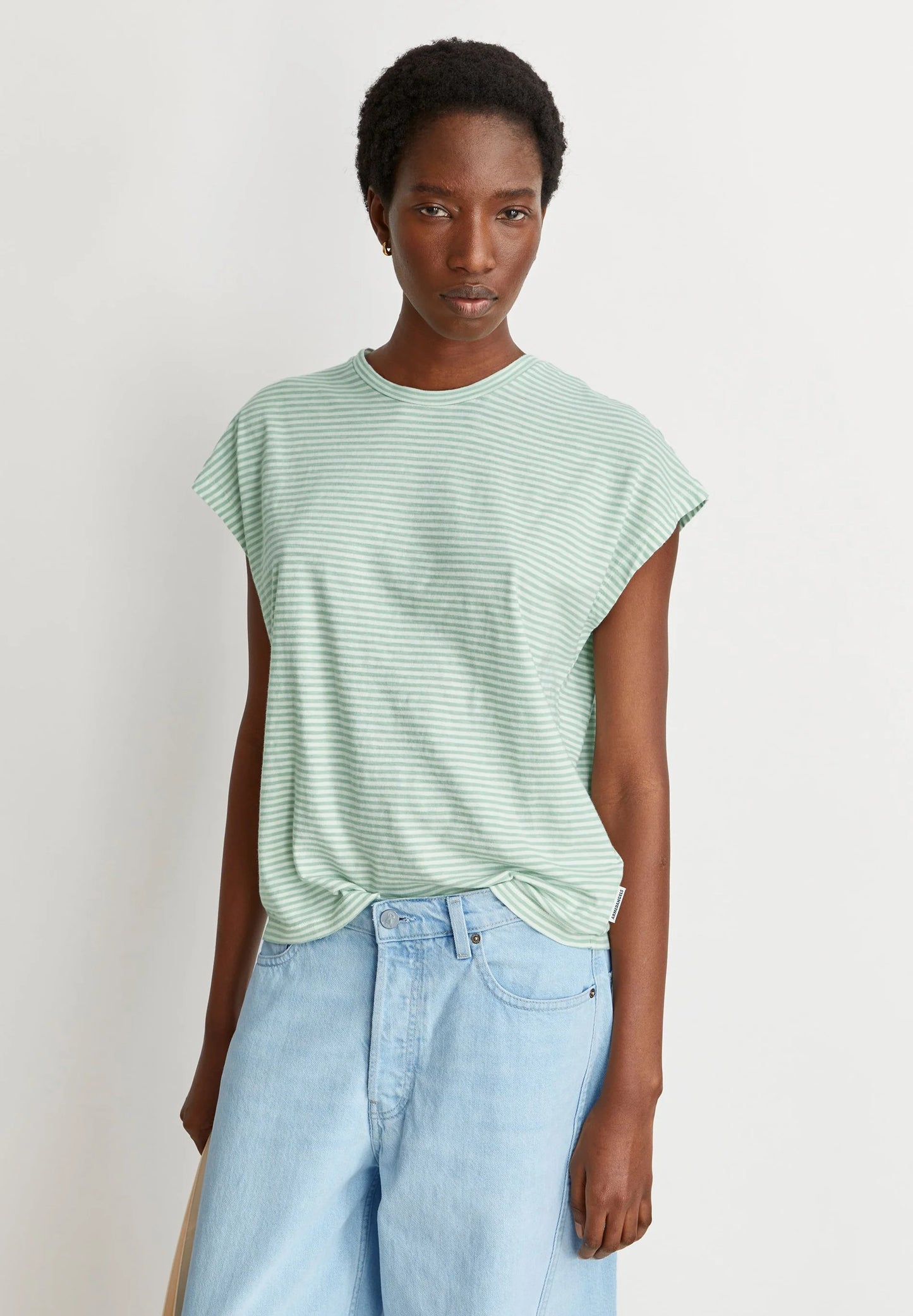 Armed Angels Slub Jersey Stripe T-Shirt Oatmilk-Foam