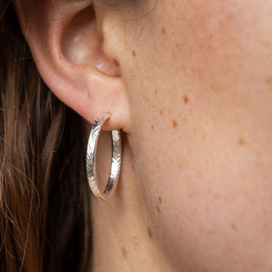 Kat Cadegan Chevron Studs Silver