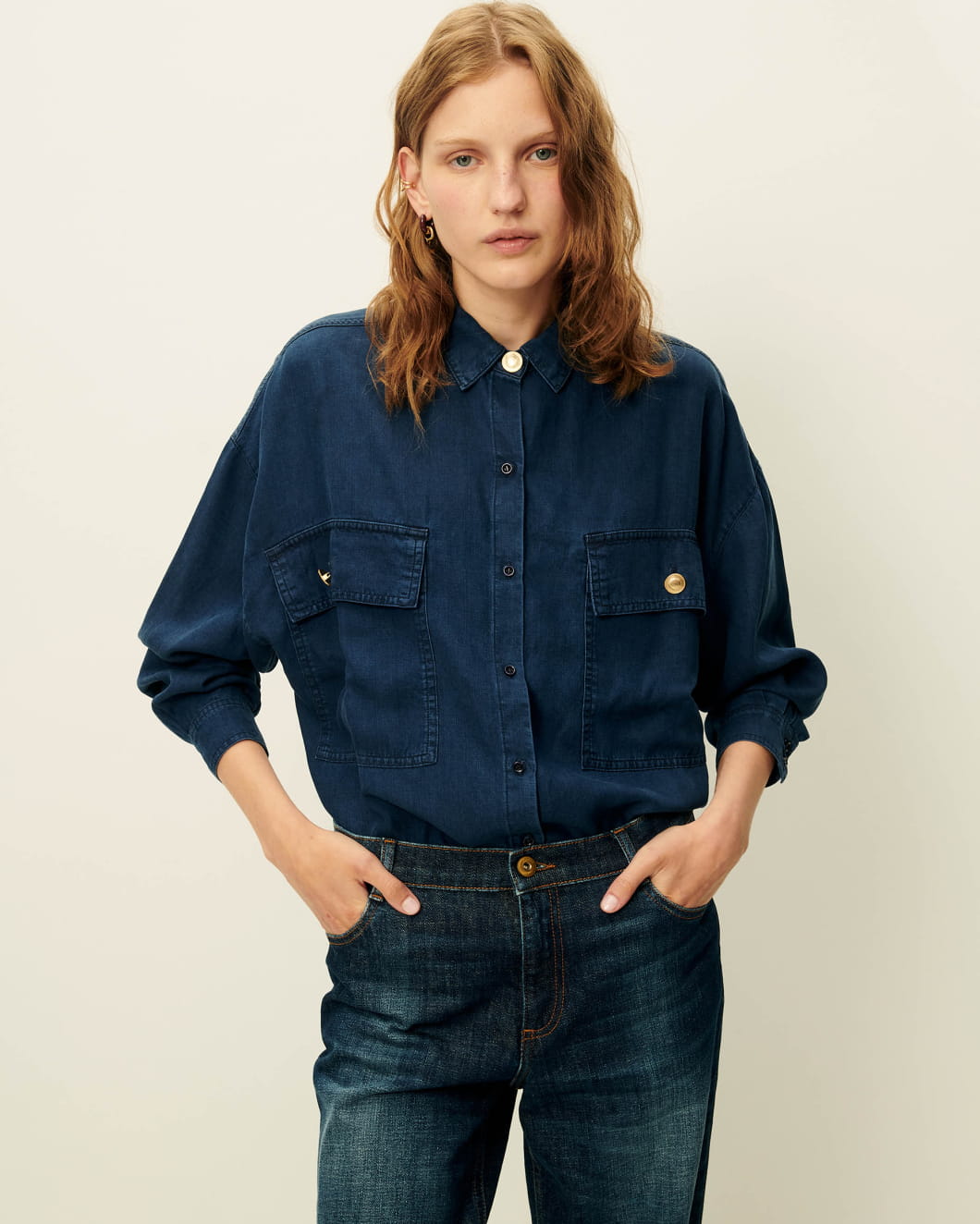 Sessun Jaynim Blouse Indigo Blue