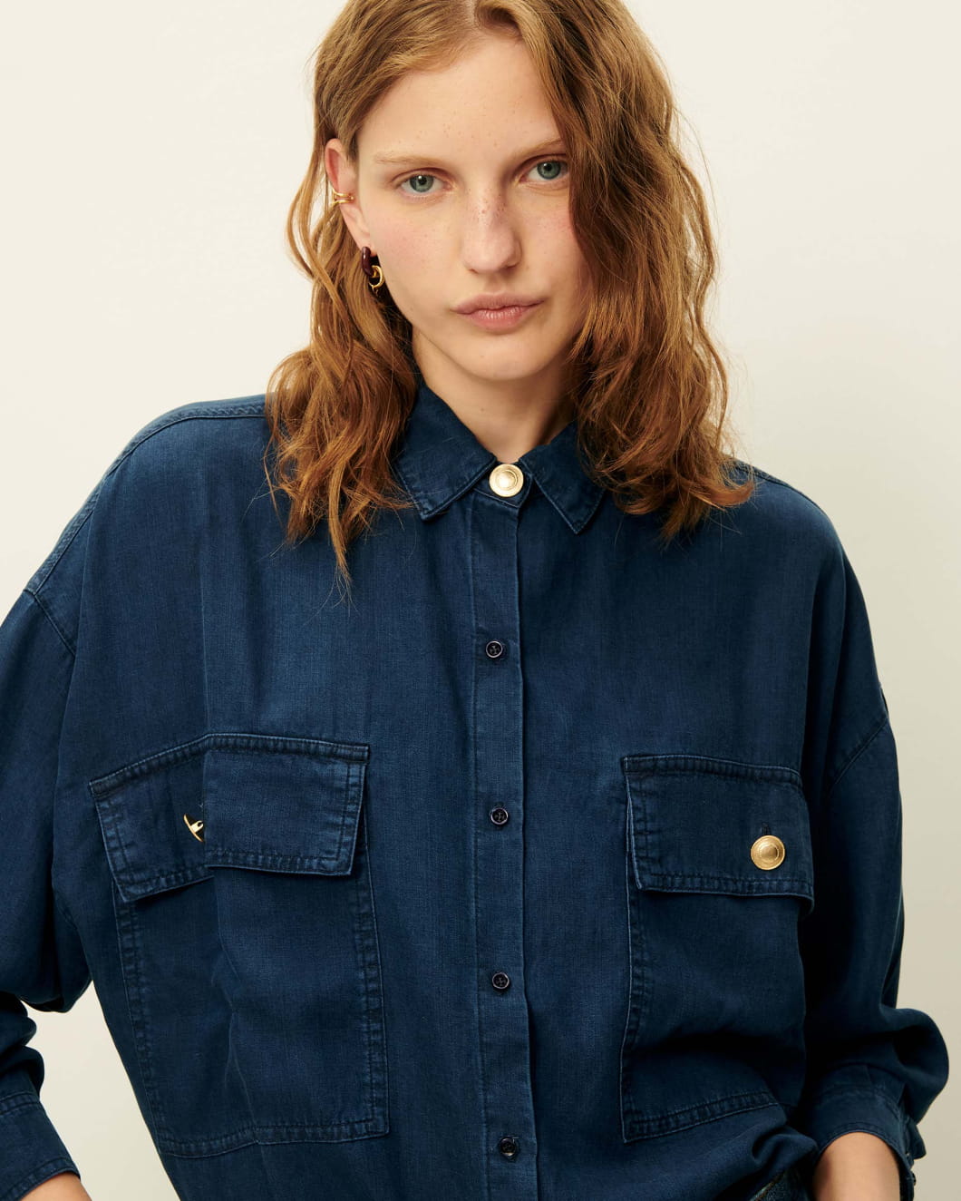 Sessun Jaynim Blouse Indigo Blue