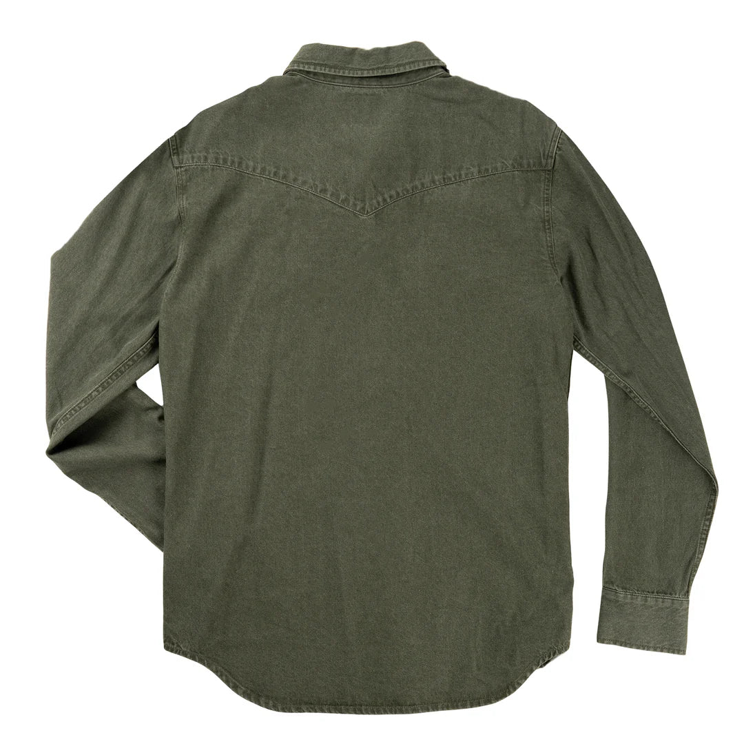 Sendero Wyatt Pearl Snap Faded Olive