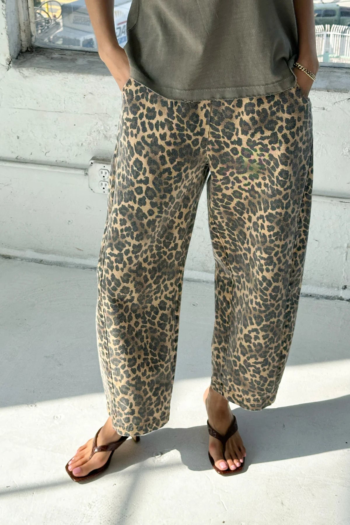 Le Bon Shoppe Long Arc Pants Leopard