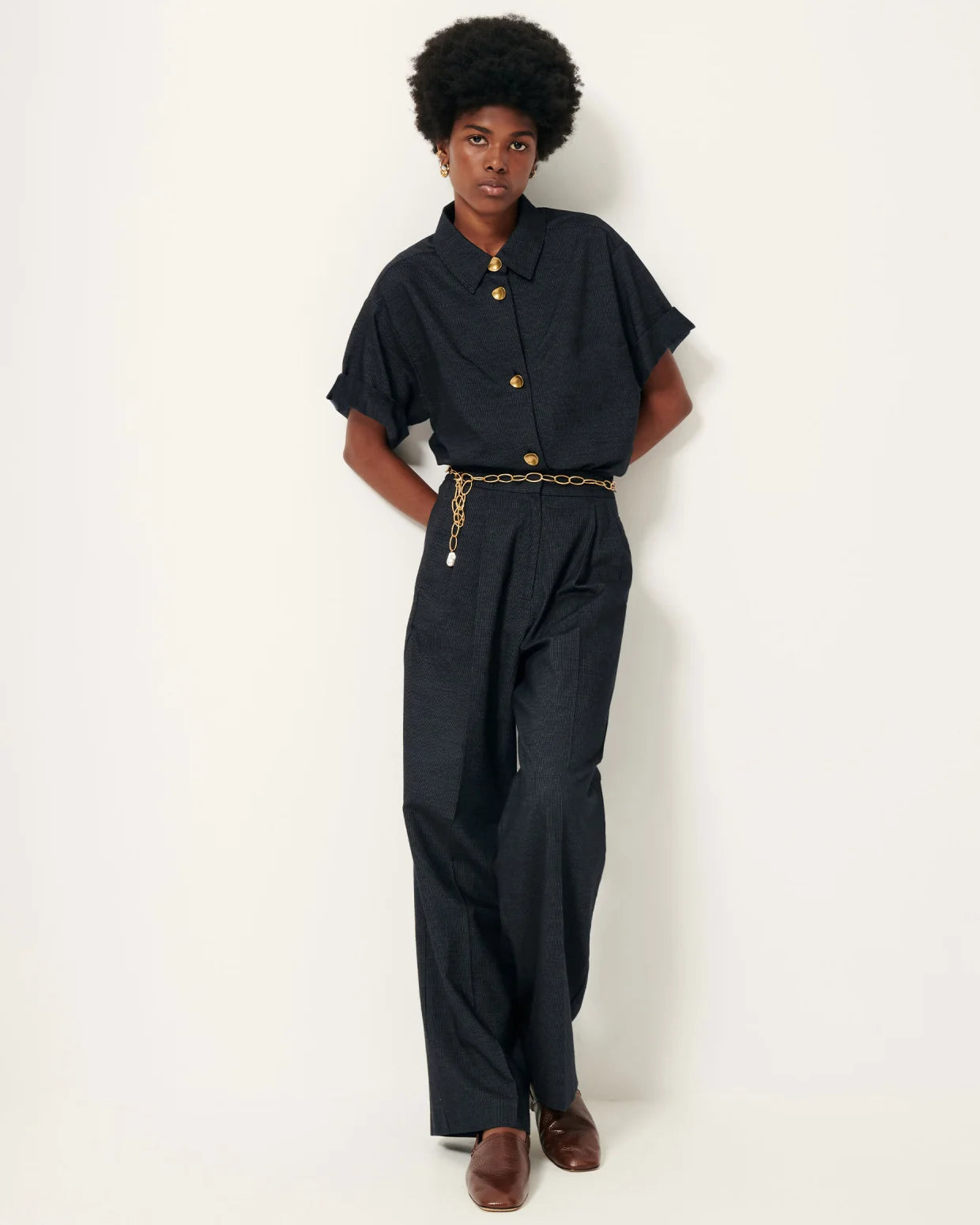 Sessun Ka Blouse Indigo Blue