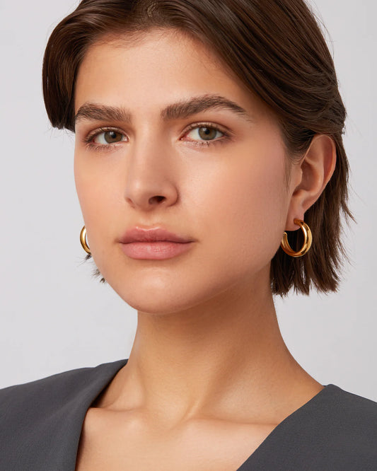 Jennybird Staple Hoops Medium Gold or Rhodium