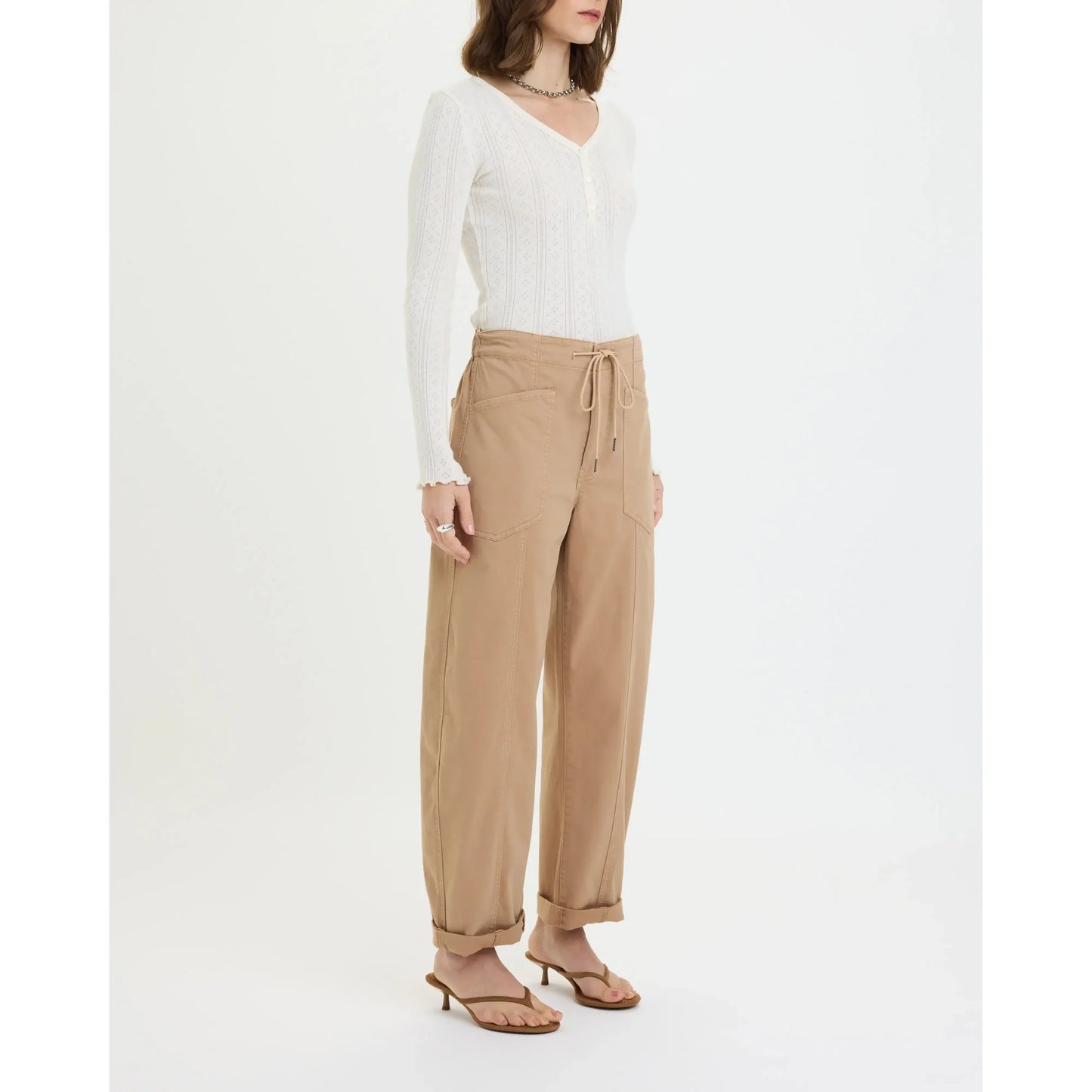 Daze Villa Drawstring Pants Latte