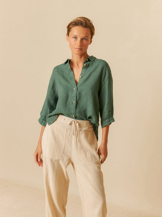 Indi + Cold Linen Box-Cut Shirt