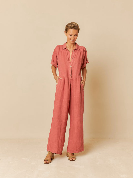 Indi + Cold Linen Shirt Jumpsuit