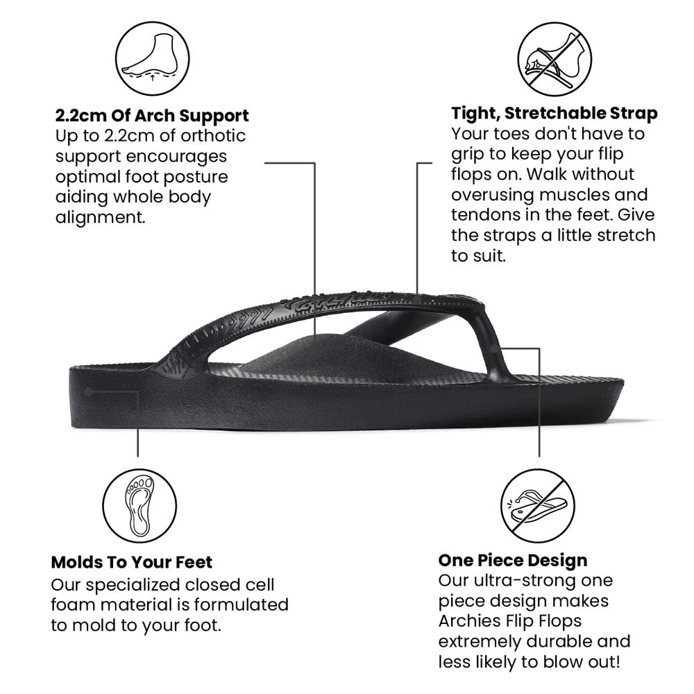 Archies Arch Support Flip Flops (6 colours)