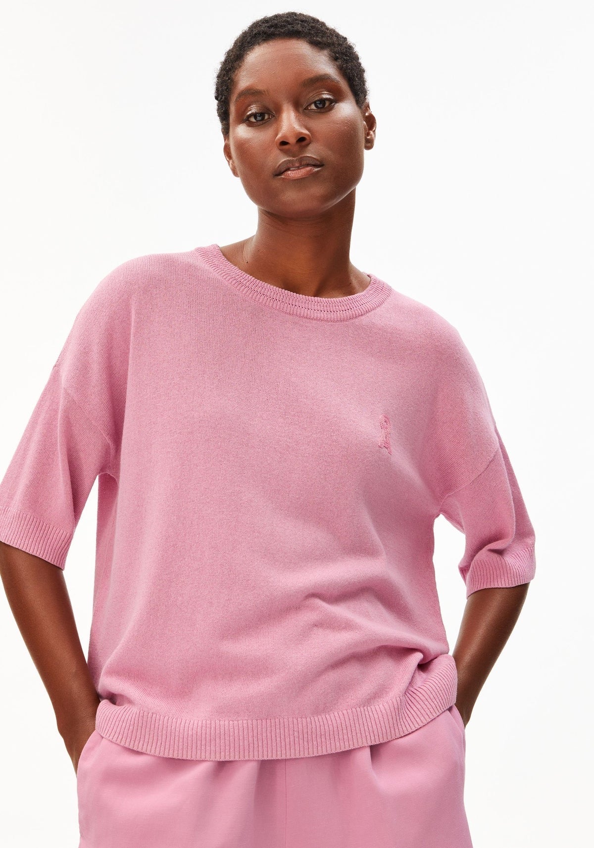 Armed Angels Short Sleeve Linen Blend Knit Sweater (2 Colours)