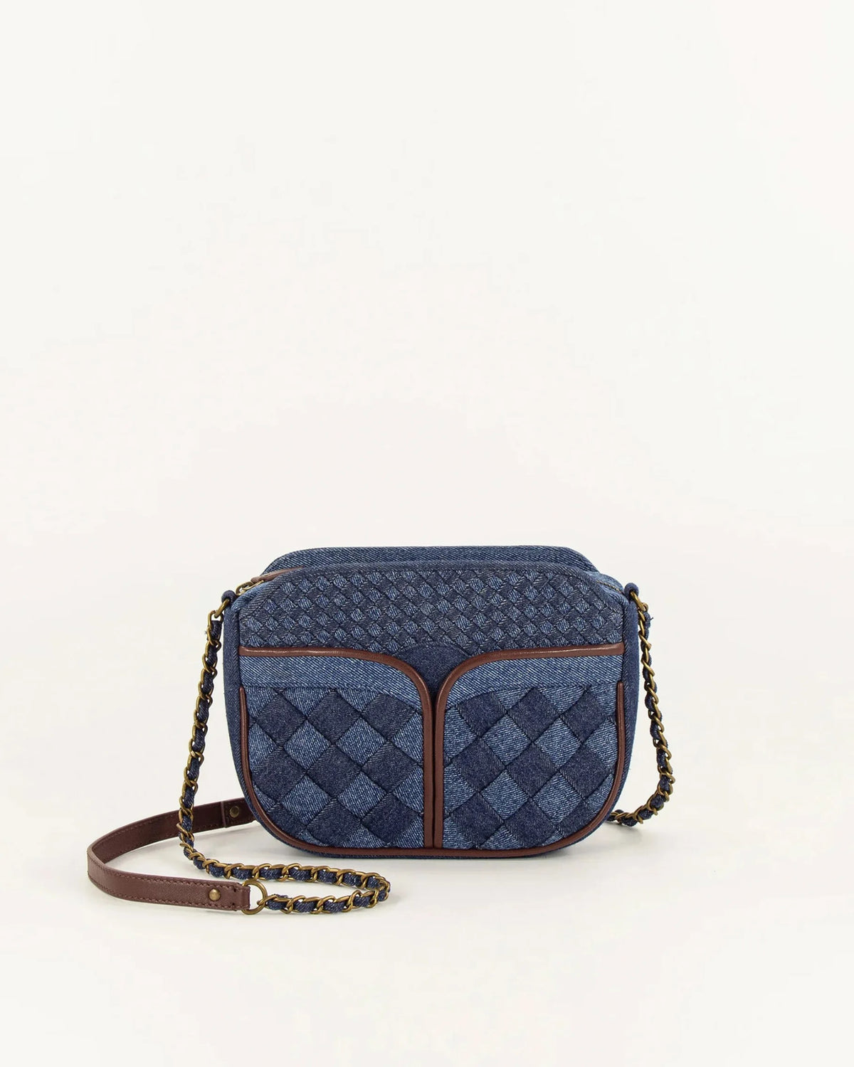 Sessun Divine Braided Denim Chain Bag