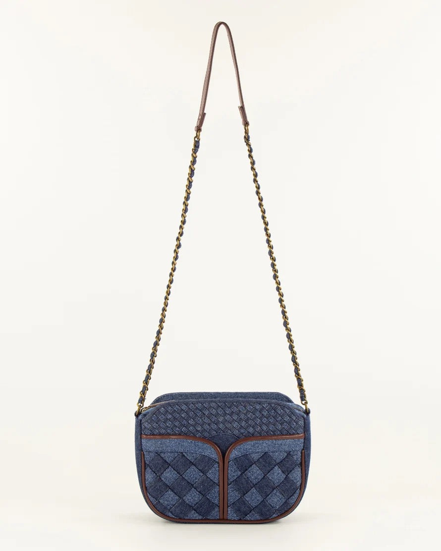 Sessun Divine Braided Denim Chain Bag