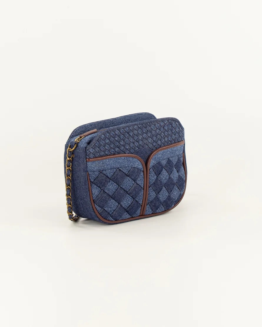 Sessun Divine Braided Denim Chain Bag