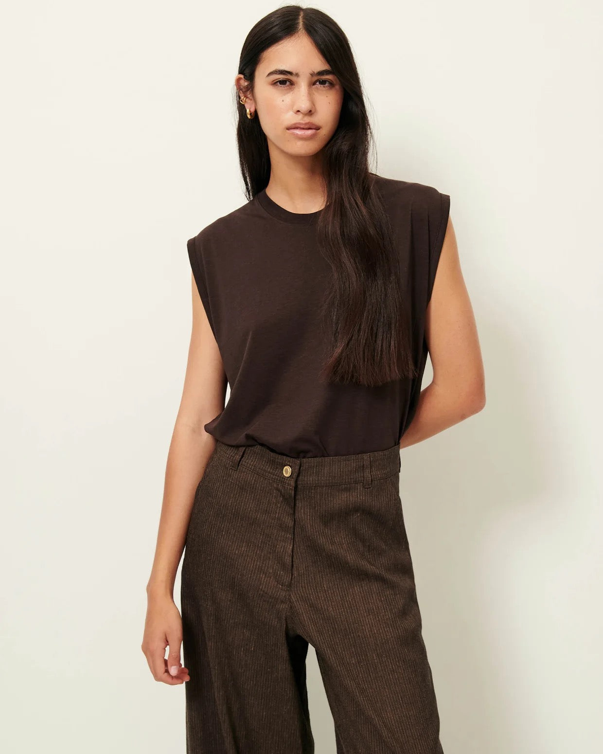 Sessun Deedoo Sleeveless T-Shirt Espresso