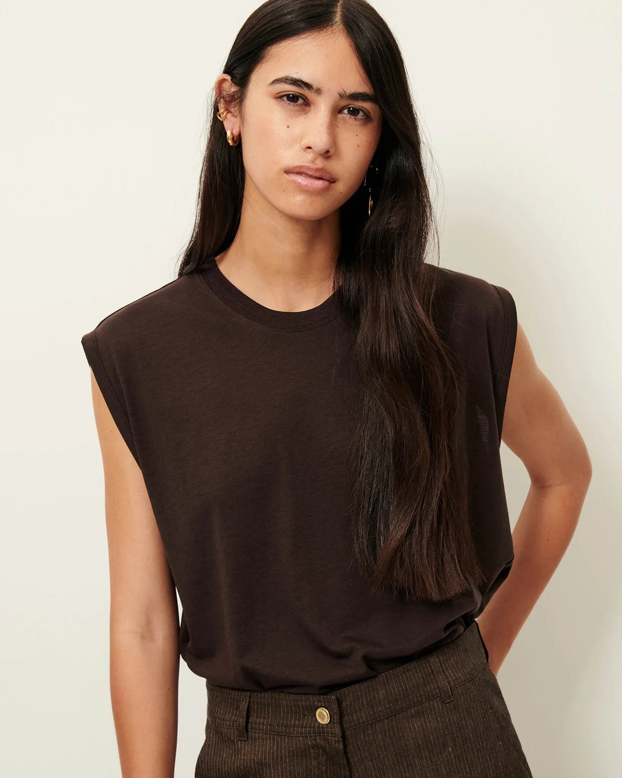 Sessun Deedoo Sleeveless T-Shirt Espresso