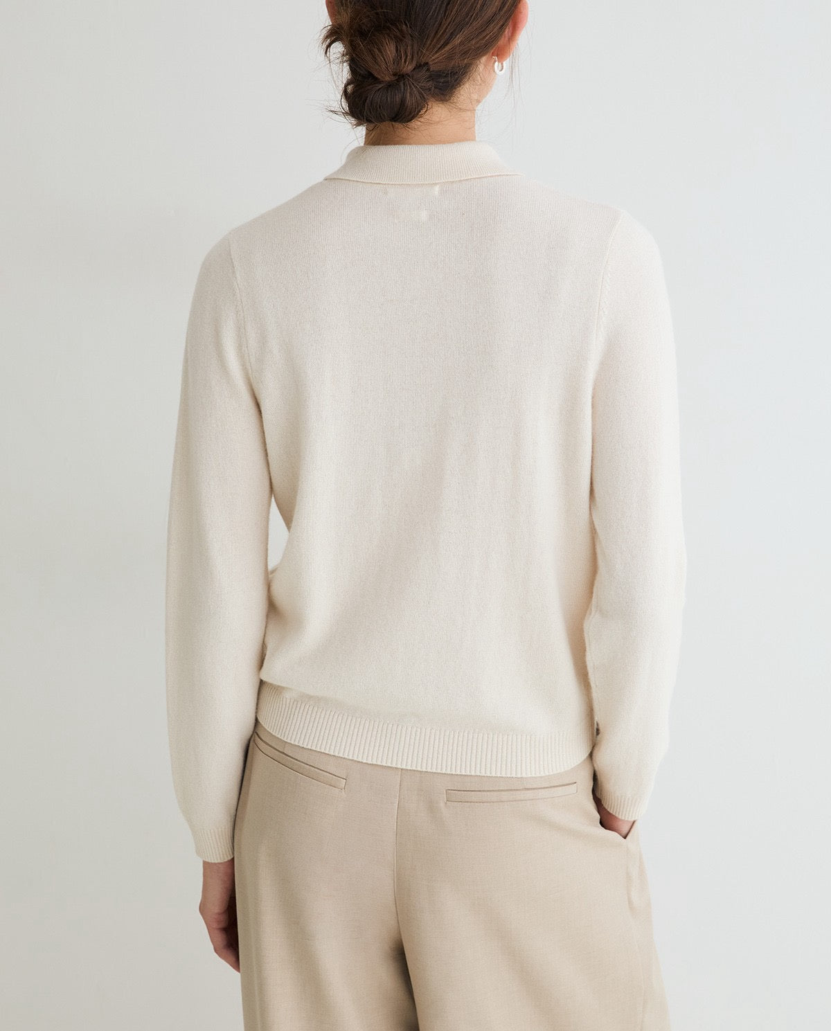 Yerse Wool Cashmere Blend Polo Neck Cardigan