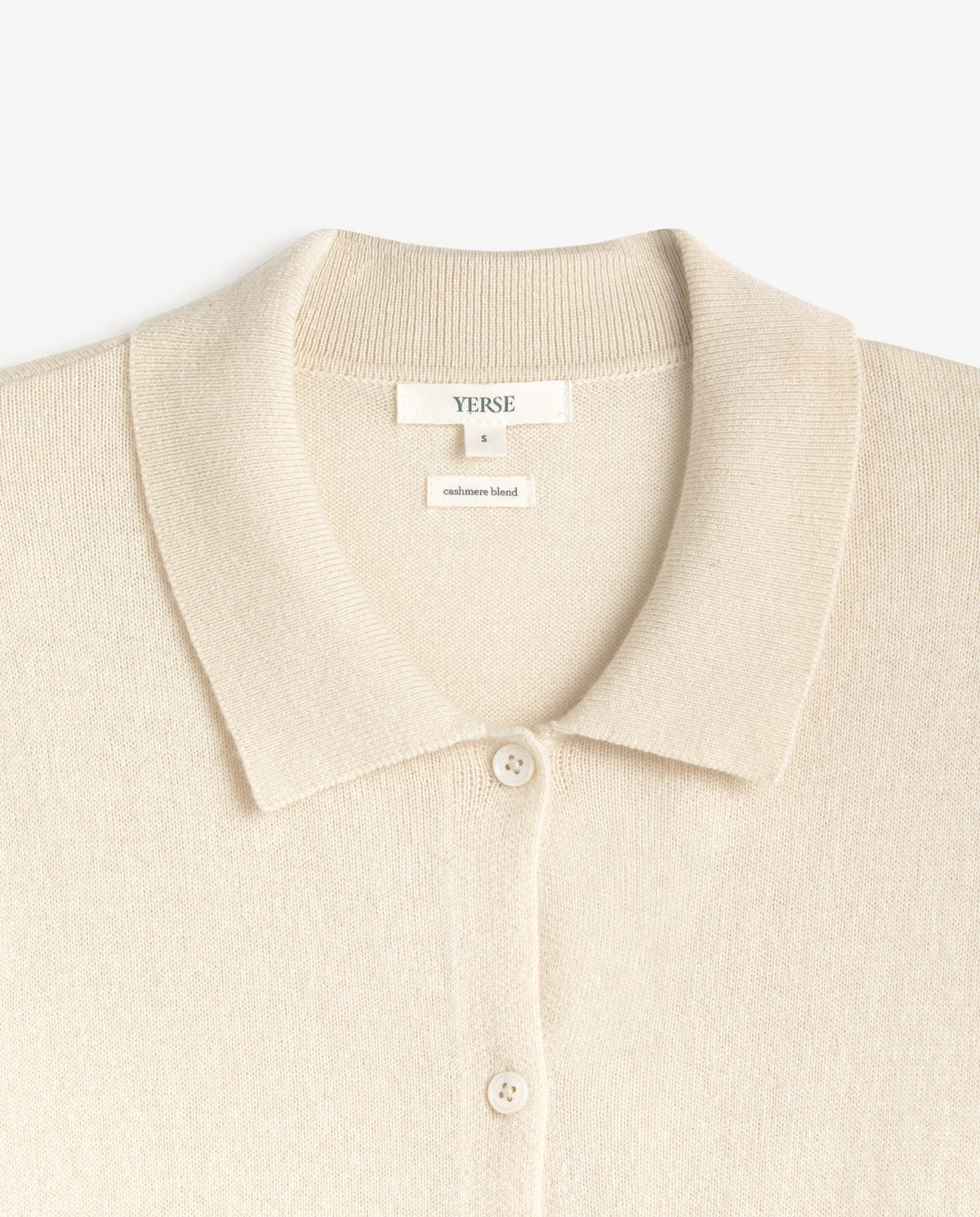 Yerse Wool Cashmere Blend Polo Neck Cardigan