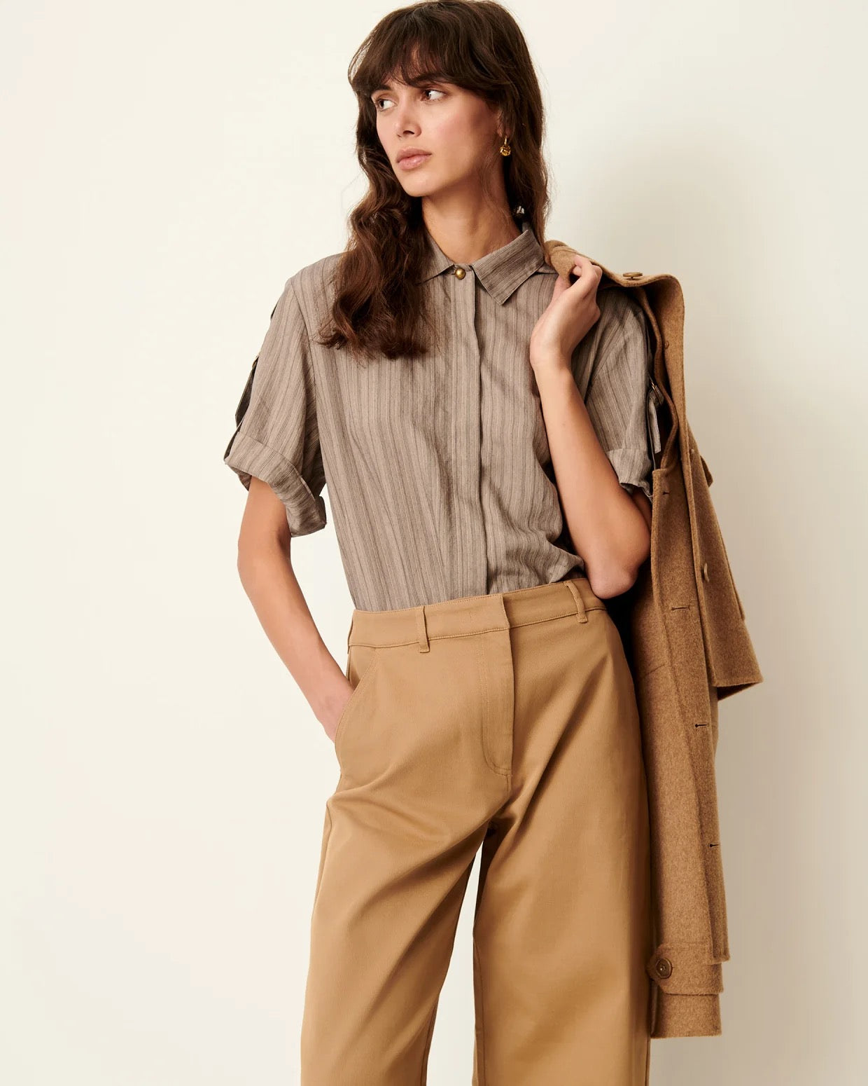Sessun Safara Short Sleeve Blouse - Sandstone