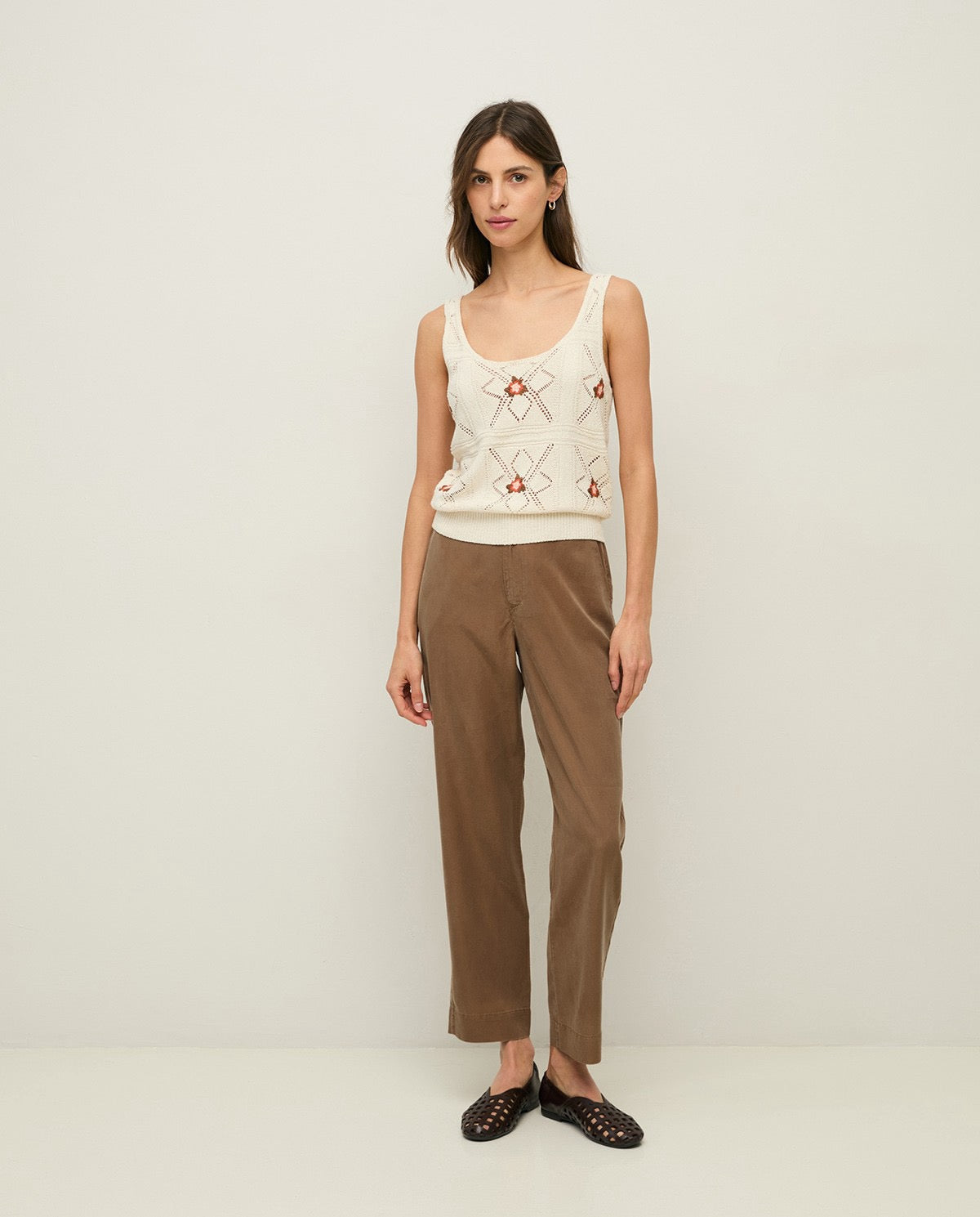 Yerse Crochet Tank Ecru