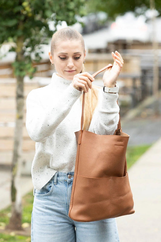 Risa Leather Pocket Tote