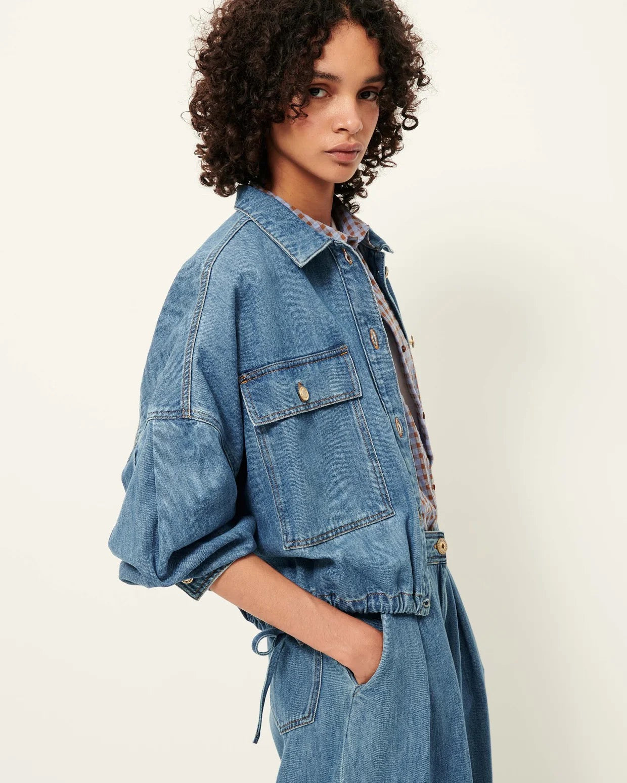 Sessun Cazanim Mid Blue Denim Jacket