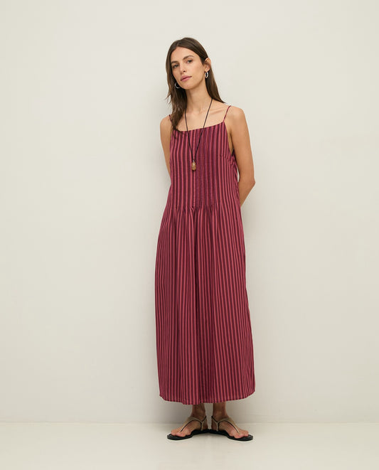 Yerse Striped Midi Camisole Dress