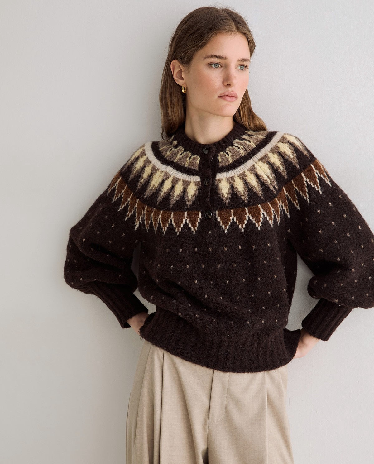 Yerse Nordic Jacquard Sweater