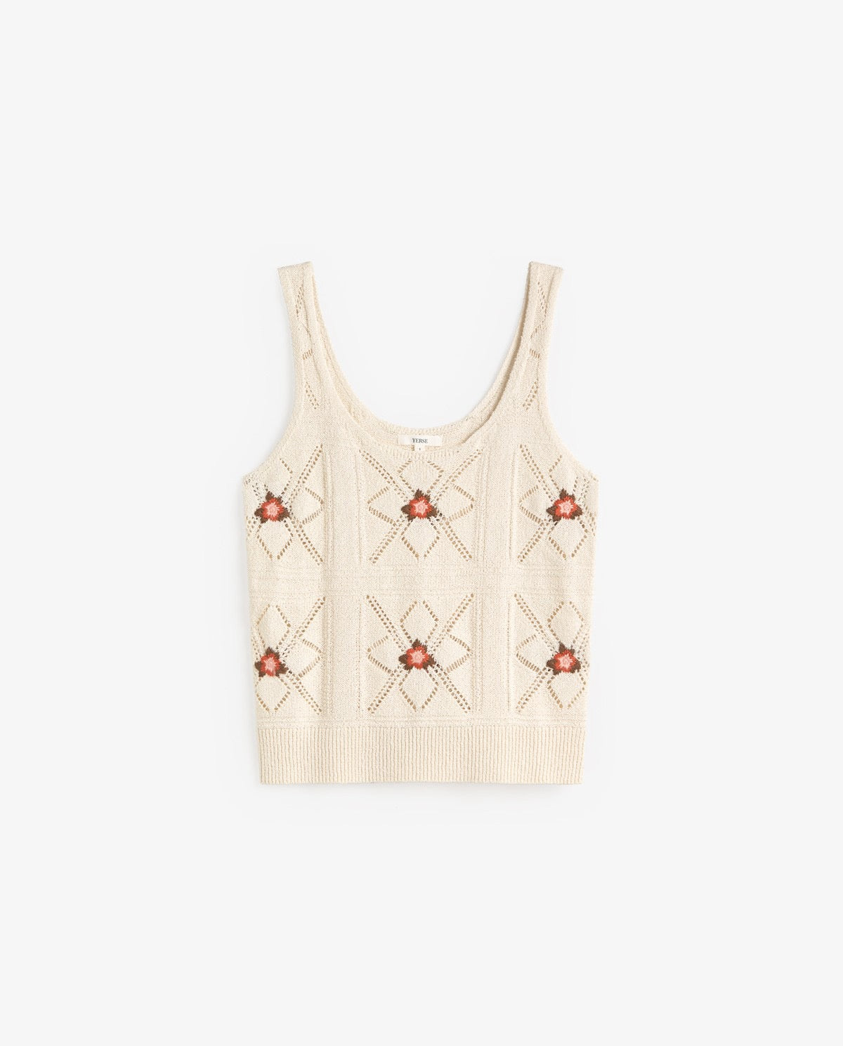 Yerse Crochet Tank Ecru