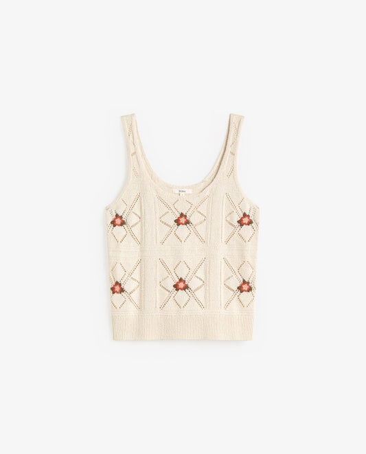 Yerse Crochet Tank Ecru